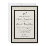 Black n Cream Fleur de Lis Damask Wedding invitations