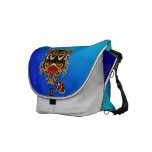 Black n Gold Chinese Dragon Face and Symbol Ricksh Commuter Bags