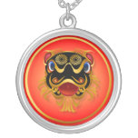 Black 'n Gold Chinese Dragon Face Necklaces