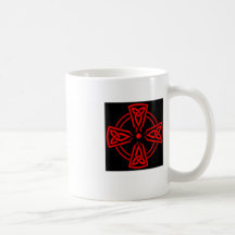 Black N Red Celtic Cross Coffee Mugs