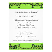 Black n White Fleur de Lis Damask Bridal Shower Invitations