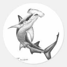 Black n White Shark Stickers