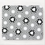 Black n White Sunflower Mouse Mats