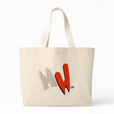 Black & Natural Tote Bag with MW Logo by MekMek