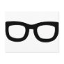 black nerd glasses postcard