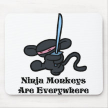Black Ninja Kick Mousepads