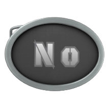 Black  "NO" wording statement belt Oval Belt Buckles