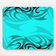Black on Cyan "Smoke" Mousepad