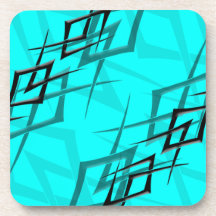 Black on Cyan "Thorn" Coasters