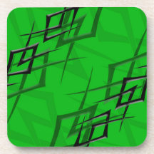 Black on Green "Thorn" Coasters