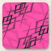 Black on Pink "Thorn" Coasters