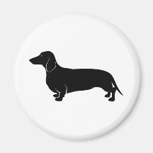Black on White Dachsund Magnet