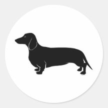 Black on White Dachsund Stickers