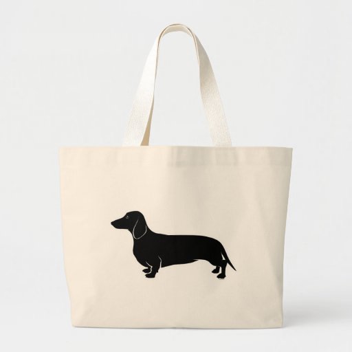 Black on White Dachsund Tote Bags