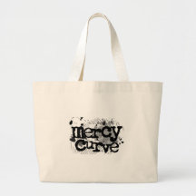 Black on White Mercy Curve Accessories Canvas Bag