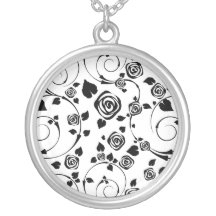 Black on White Rosettes Pendant
