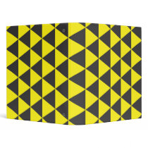 black on yellow triangles 3 ring binder