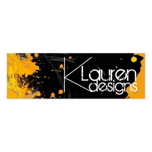 black orange abstract skinny business card