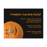Black orange pumpkin Halloween party invitation Post Cards