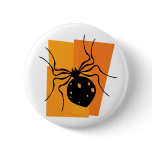 Black & Orange Spider Pinback Button