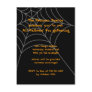 Black orange spider web Halloween invitation card Postcard