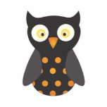 Black / Orange Spotted Owl photo sculptures