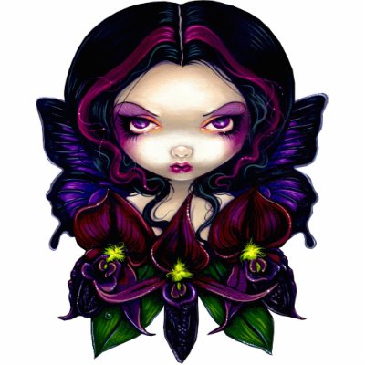 Black Orchid Fairy - gothic fairy Photo Sculpture by strangeling