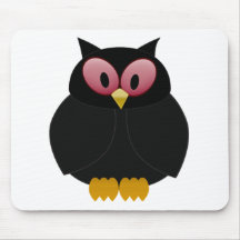 Black owl mouse pad