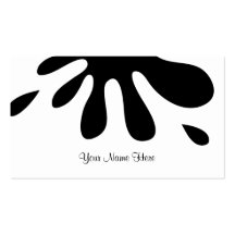 Black Paint Splat, Your Name Here Business Card Templates