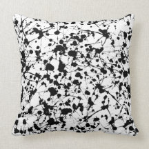 Black Paint Splatter Pillow