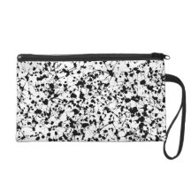 Black Paint Splatter Wristlet