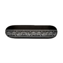 Black Paisley Skateboard Mini