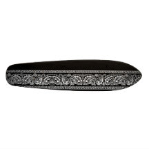 Black Paisley Skateboard Oldschool