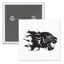 Black Panther Blue Eyes Pinback Buttons