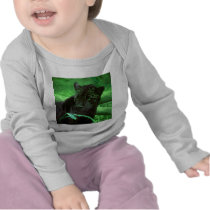 Black Panther Jaquar on Green T-shirts