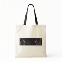 Black panther leopard eyes canvas bag