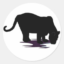 Black Panther Round Sticker