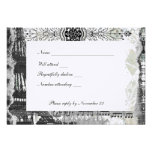 Black Paris Eiffel Tower Music rsvp with envelope Custom Invitation