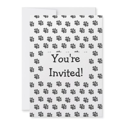 Black Paw Prints Invitation For Any Occasion by biglnet