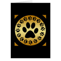 BLACK PAW PRINTS ON GOLD CARDS