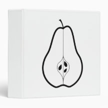 Black Pear Half. Line illustration. 3 Ring Binder