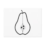 Black Pear Half. Line illustration. Post Card