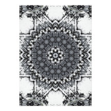 Black Pen Sketch Abstract Mandala Custom Invitation