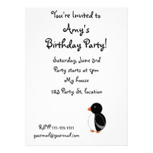 Black penguin invites