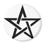 black pentacle pentagram devil 666 magnet
