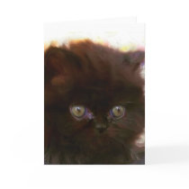 Black Persian Kitten greeting card