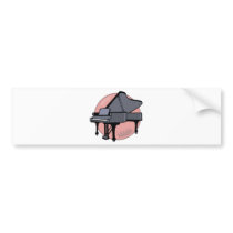 black piano bumper sticker