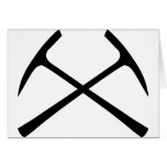black pickax crossed cards