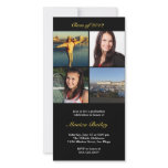 Black picture block graduation announcement invite customized photo card