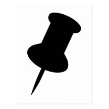 Black pin icon post cards